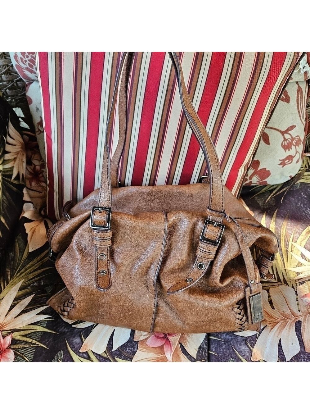 KGB Studio Brown Pebble Adjustable Satchel Bag